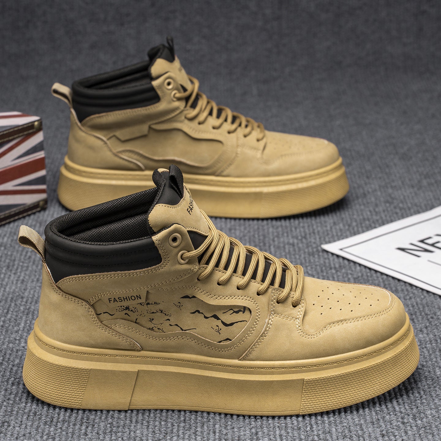 Damen Sneaker High-Top Schwarz Modisch Elegantes Design