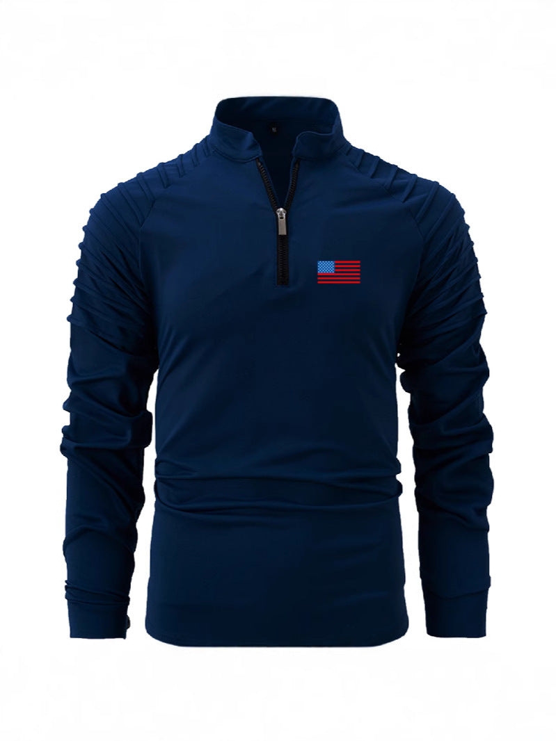 Herren Sportoberteil Reißverschluss Funktionsshirt Modern