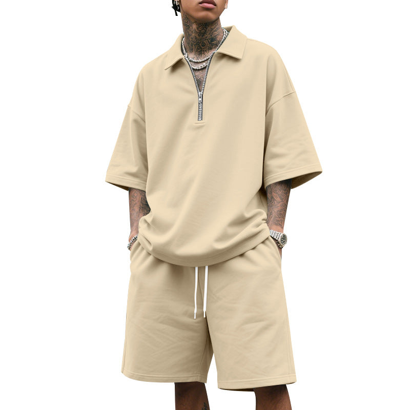 Herren Sportset Kurzarm mit Shorts Sportlich Leicht