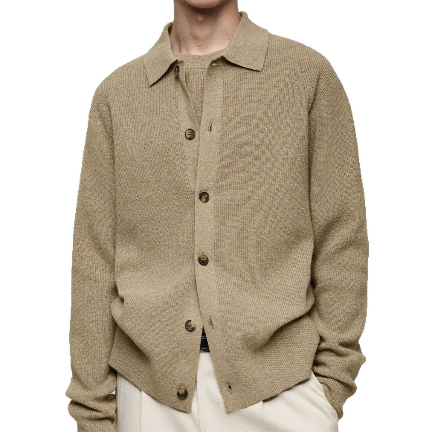 Herren Strickjacke Modern Kragen Hochwertig