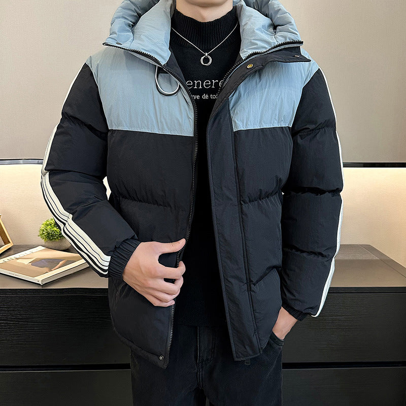 Herren Steppjacke Warm Verstellbare Kapuze Modern