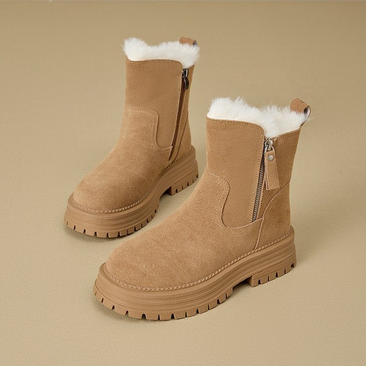Damen Stiefeletten Warm Isoliert Winterstiefel Robust