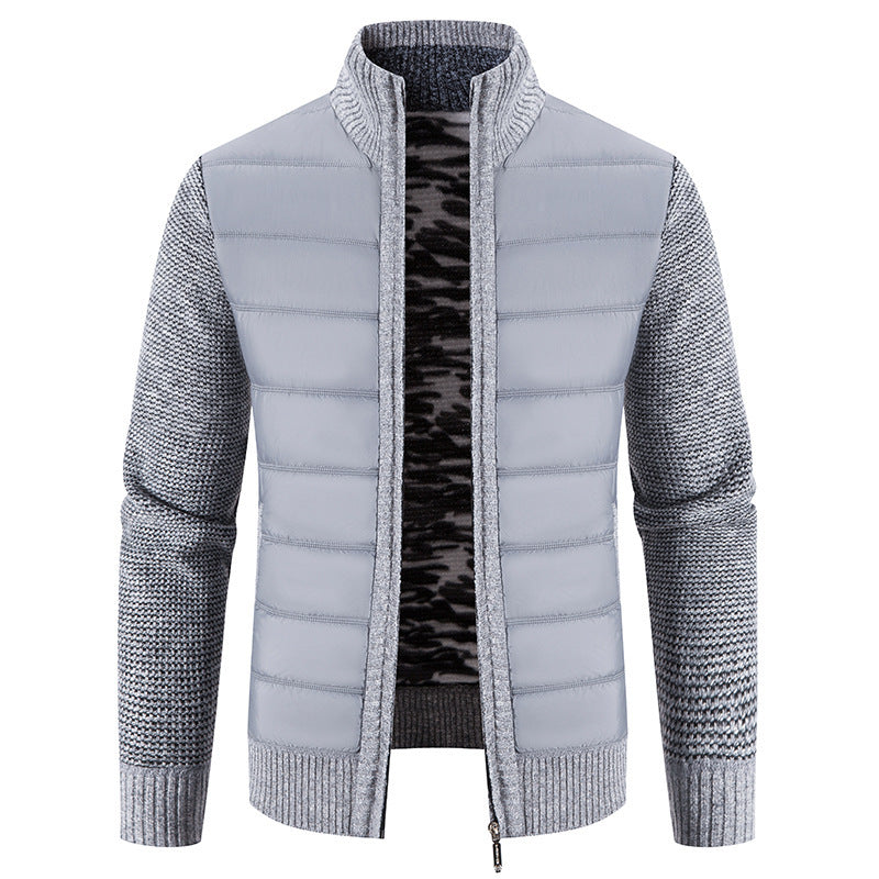 Herren Steppjacke Hybride Strickdesign Moderne Winterjacke