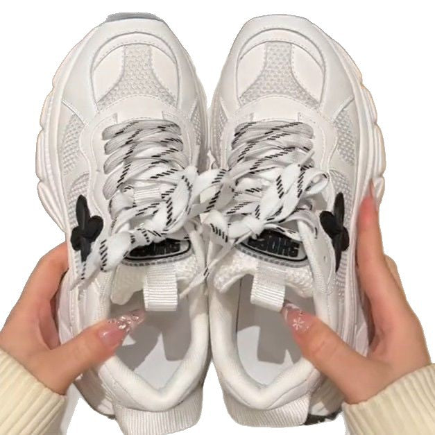 Damen Sneaker Chunky Stylisch Blumen Dekor