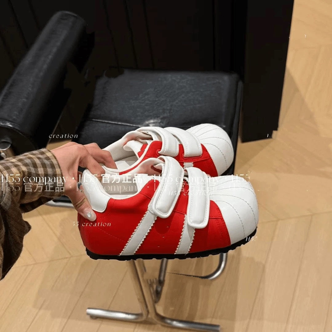 Damen Sneaker Komfortabel Klettverschluss Modern