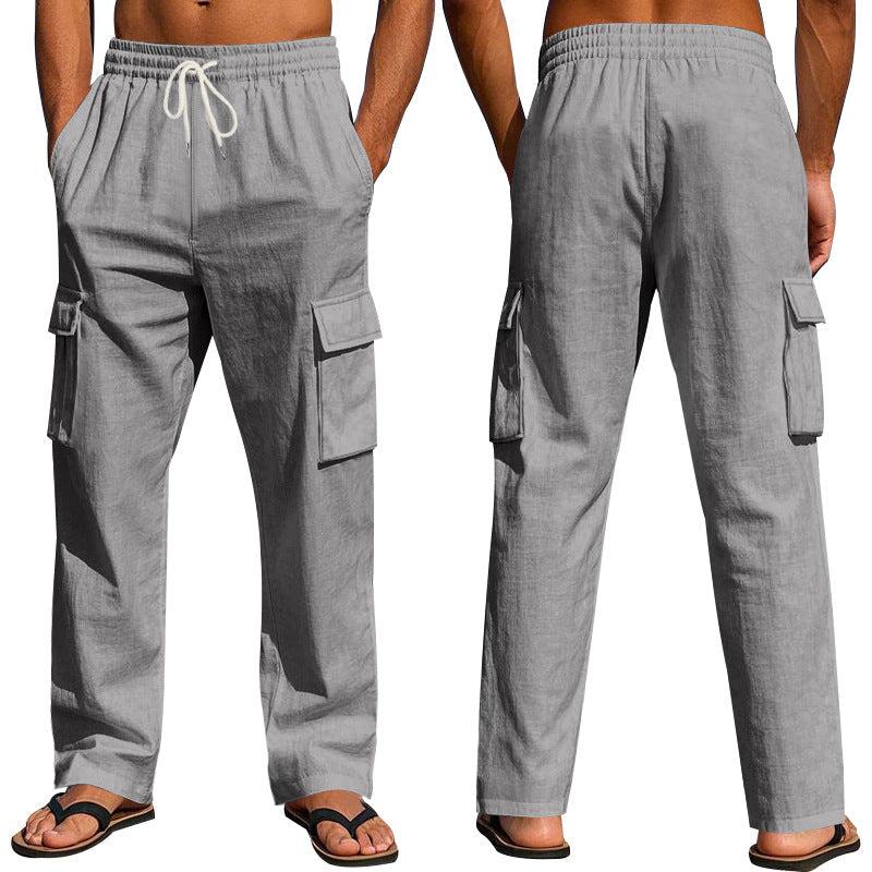 Herren Cargo-Jeans Elastisch Bequem Mit Seitentaschen