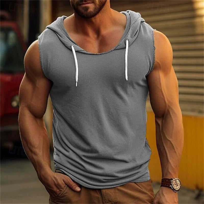 Herren Sportshirt mit Kapuze Laufshirt Fitness