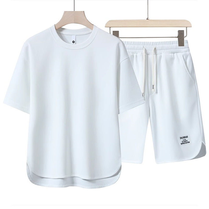 Klassisches Unisex T-Shirt Shorts Set mit Taschen Elastisch