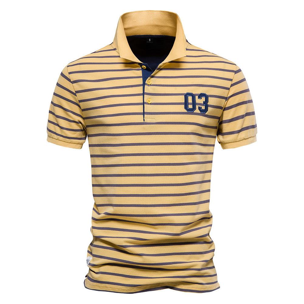 Herren Polo-Shirt Streifenmuster Bequem Modern