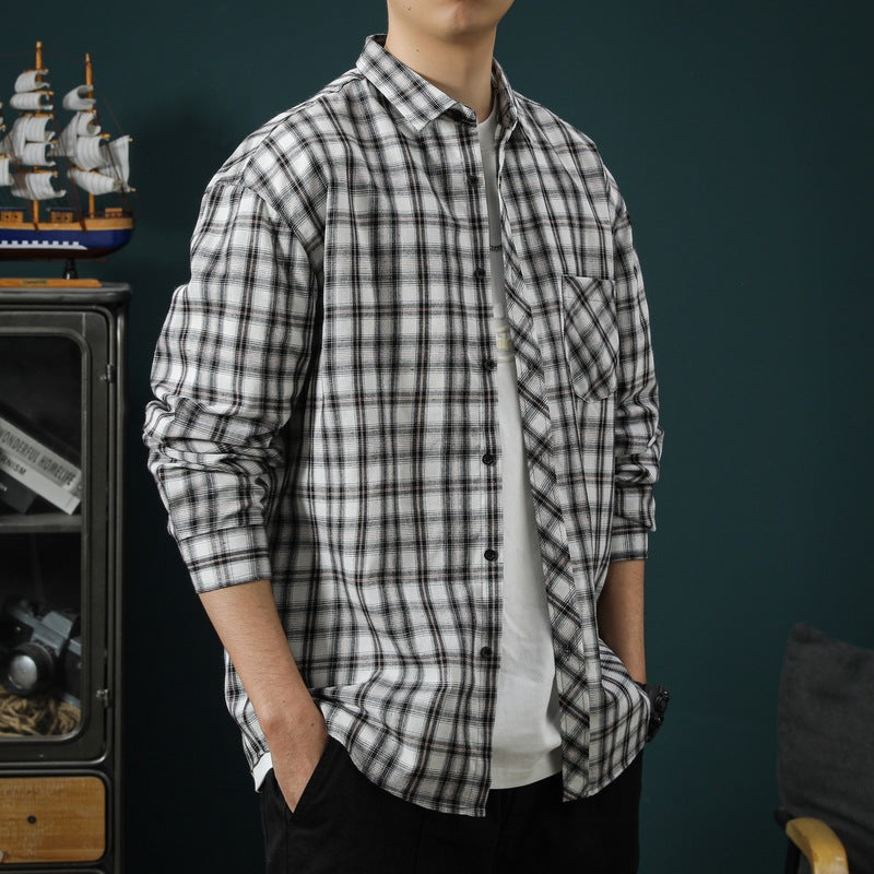 Herren Flanellshirt Karierter Warm Elegant
