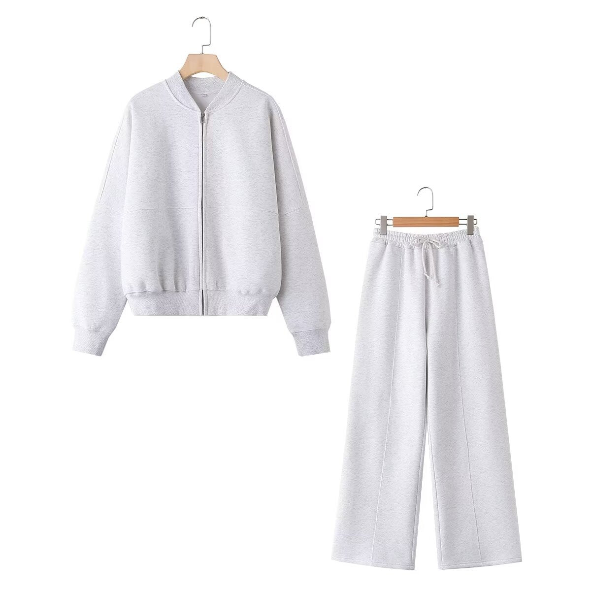 Bequemes Zweiteiler Set mit Zipper Jacke und Joggerhose