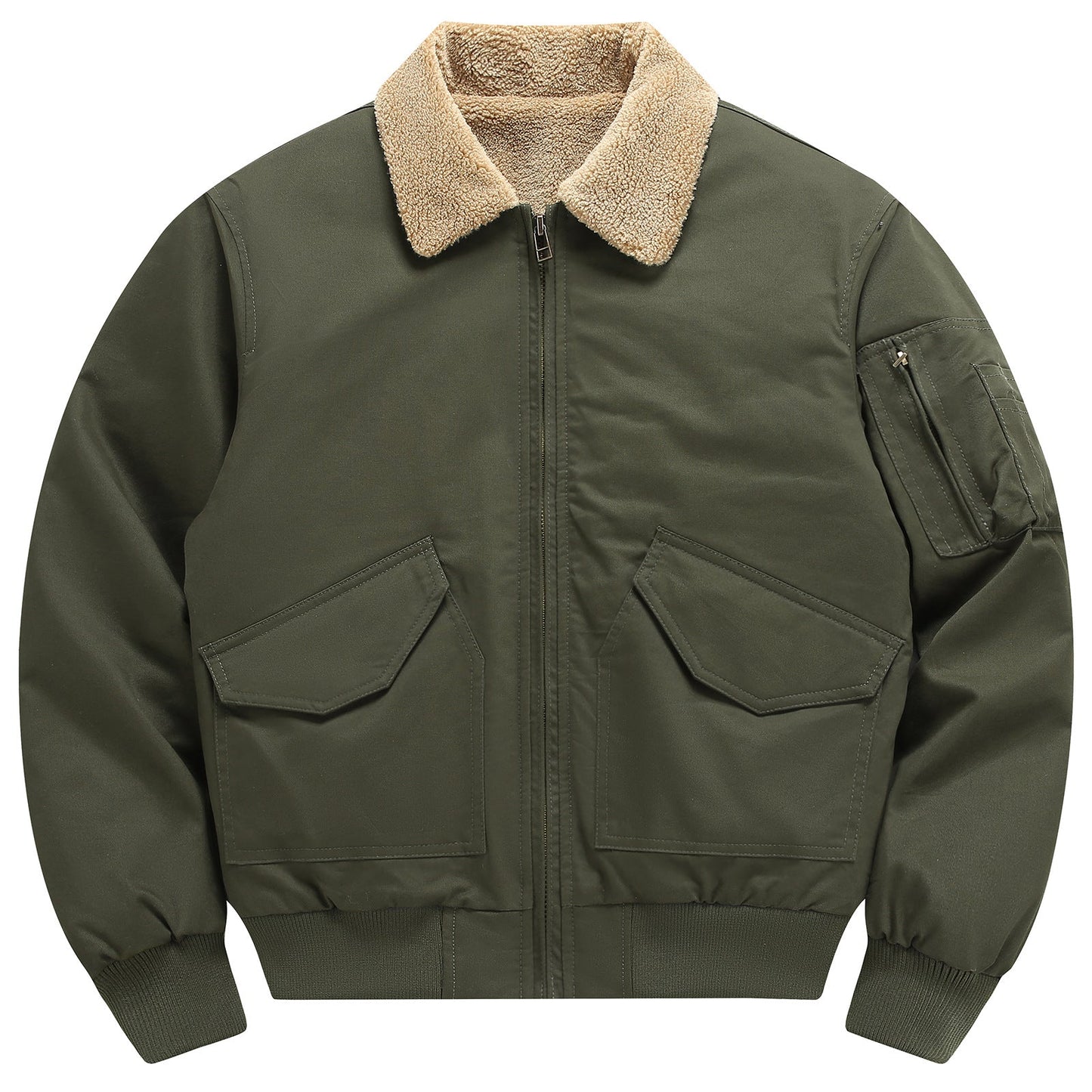 Herren Freizeitjacke Weich Teddyfutter Funktionstaschen