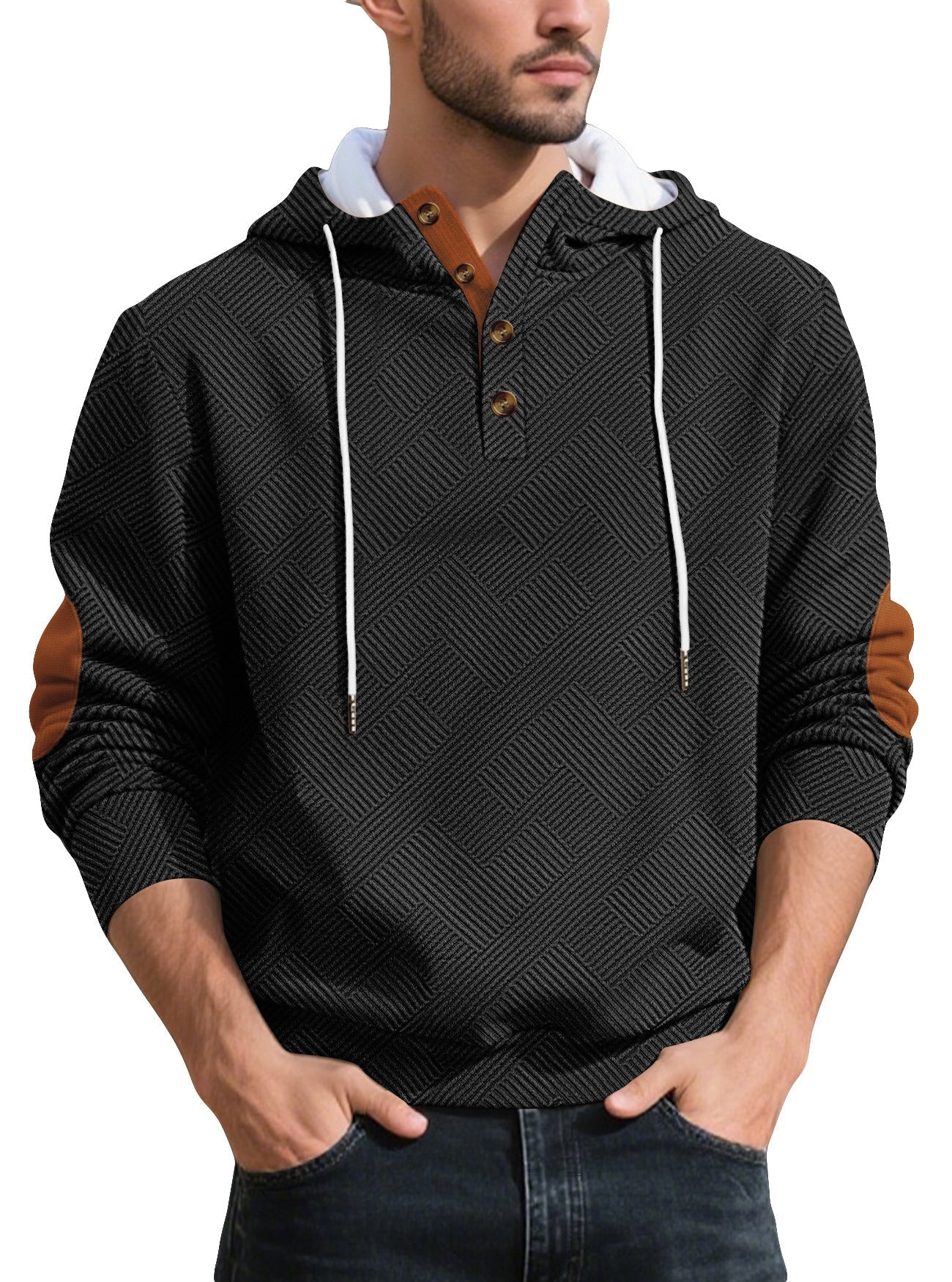 Herren Kapuzenpullover Modern Strukturiert Trendig