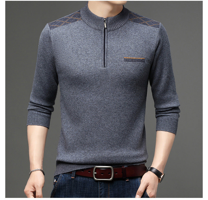 Eleganter Herren Pullover Halbzip Modern