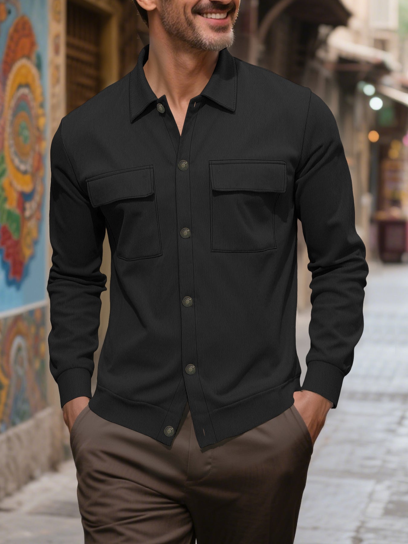 Männer Freizeithemd mit Taschen Modern Urban