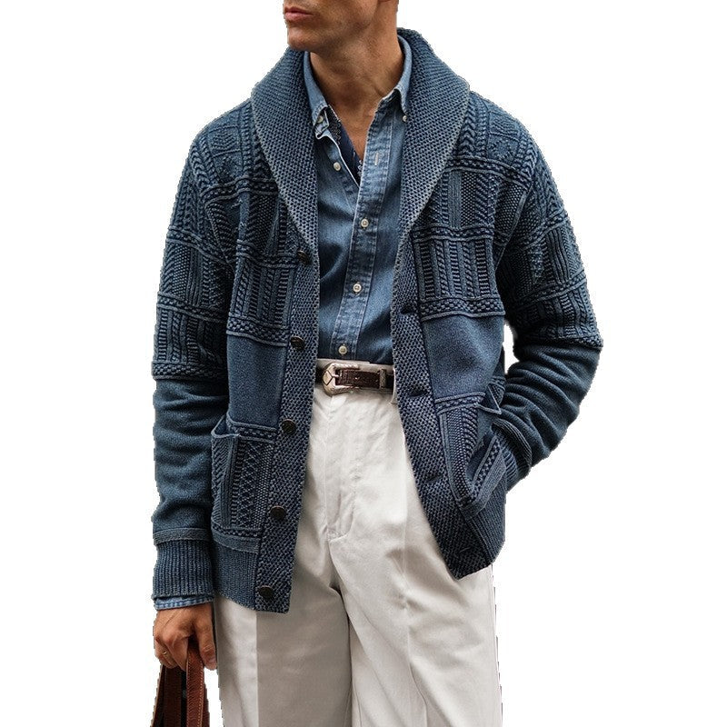 Herren Strickjacke Großtaschen Modern Trendy