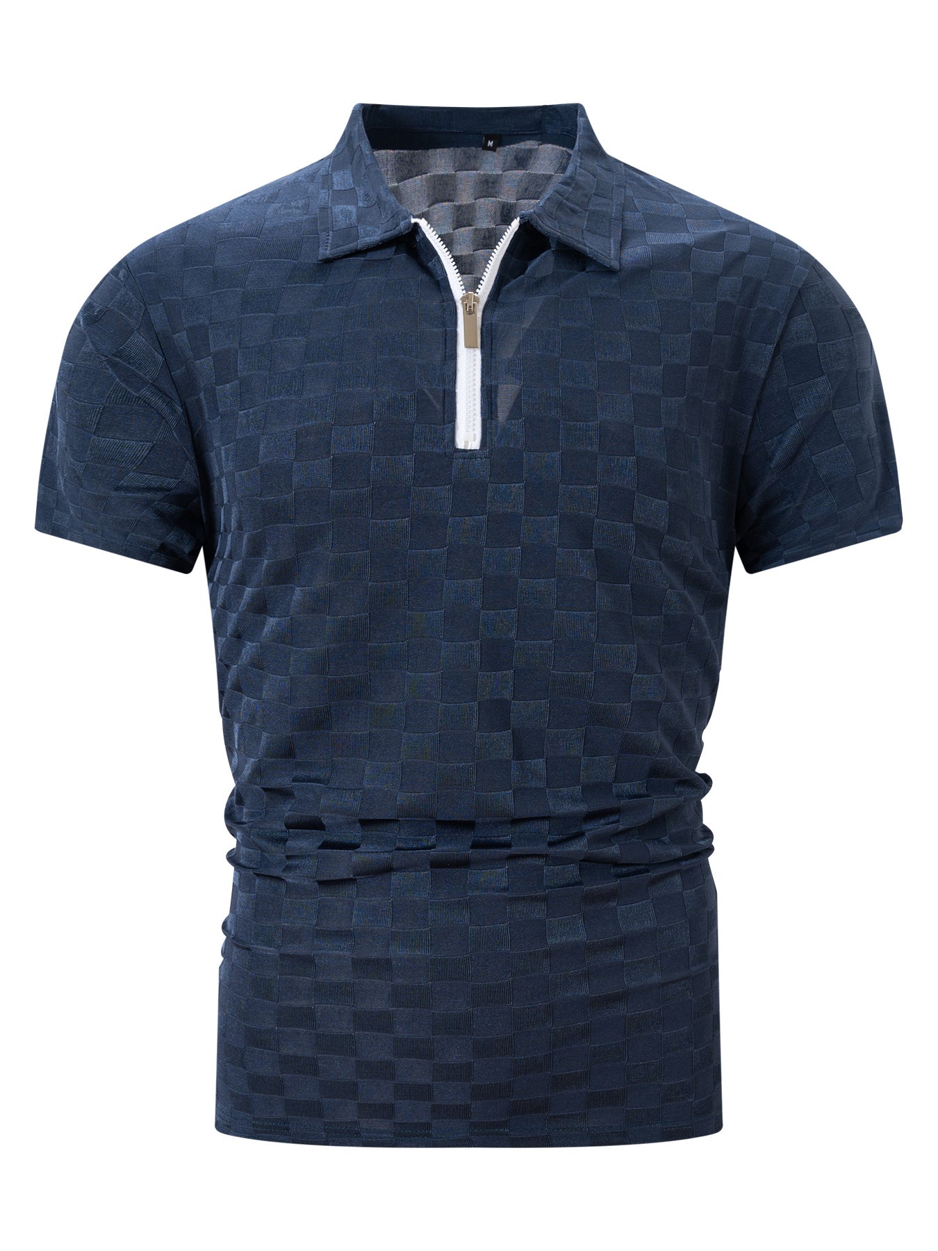 Herren Polo-Shirt Strukturiert Reißverschluss Modern