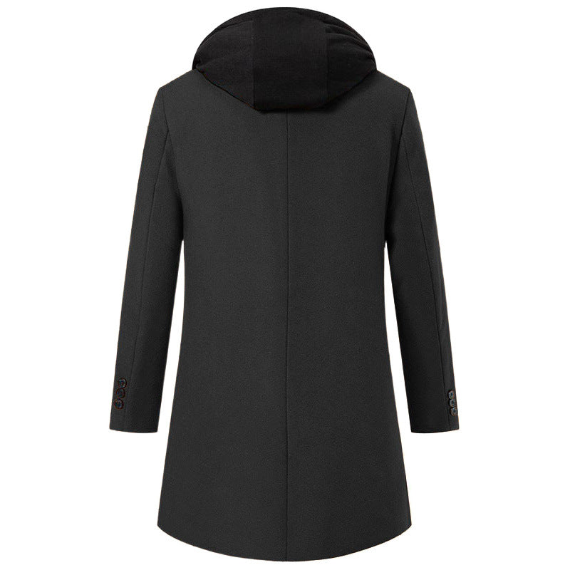 Herren Mantel Übergangsjacke Kapuzenfutter Abnehmbar Modern