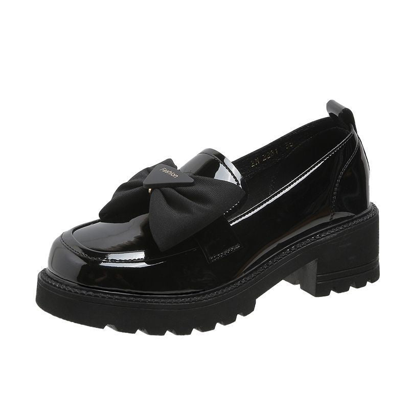Damen Schuhe Lack Hochglanz mit Schleife Rutschfest