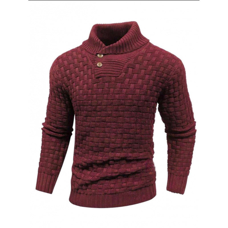 Herren Strickpullover Modern mit Stehkragen und Muster