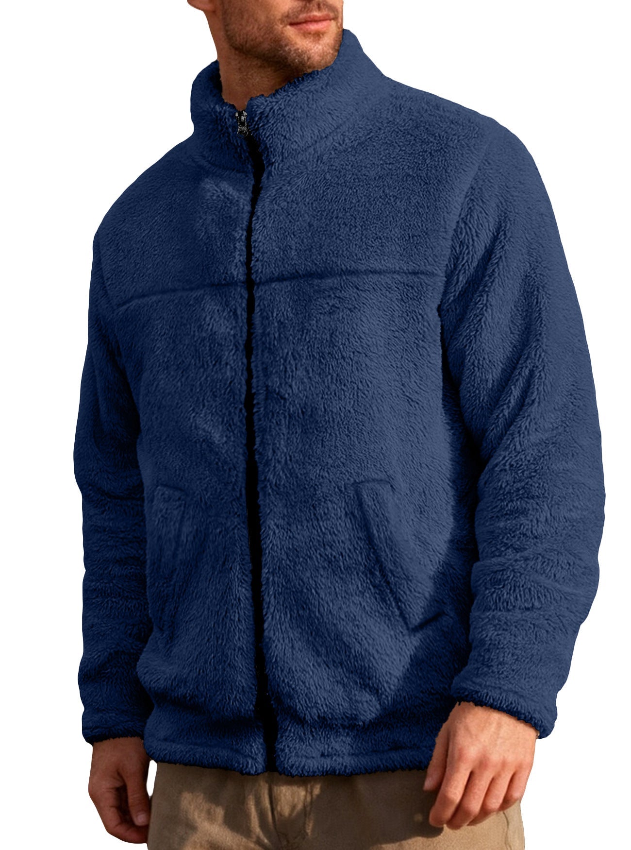 Herren Fleecejacke Weich Warm Hochkragen Outdoor