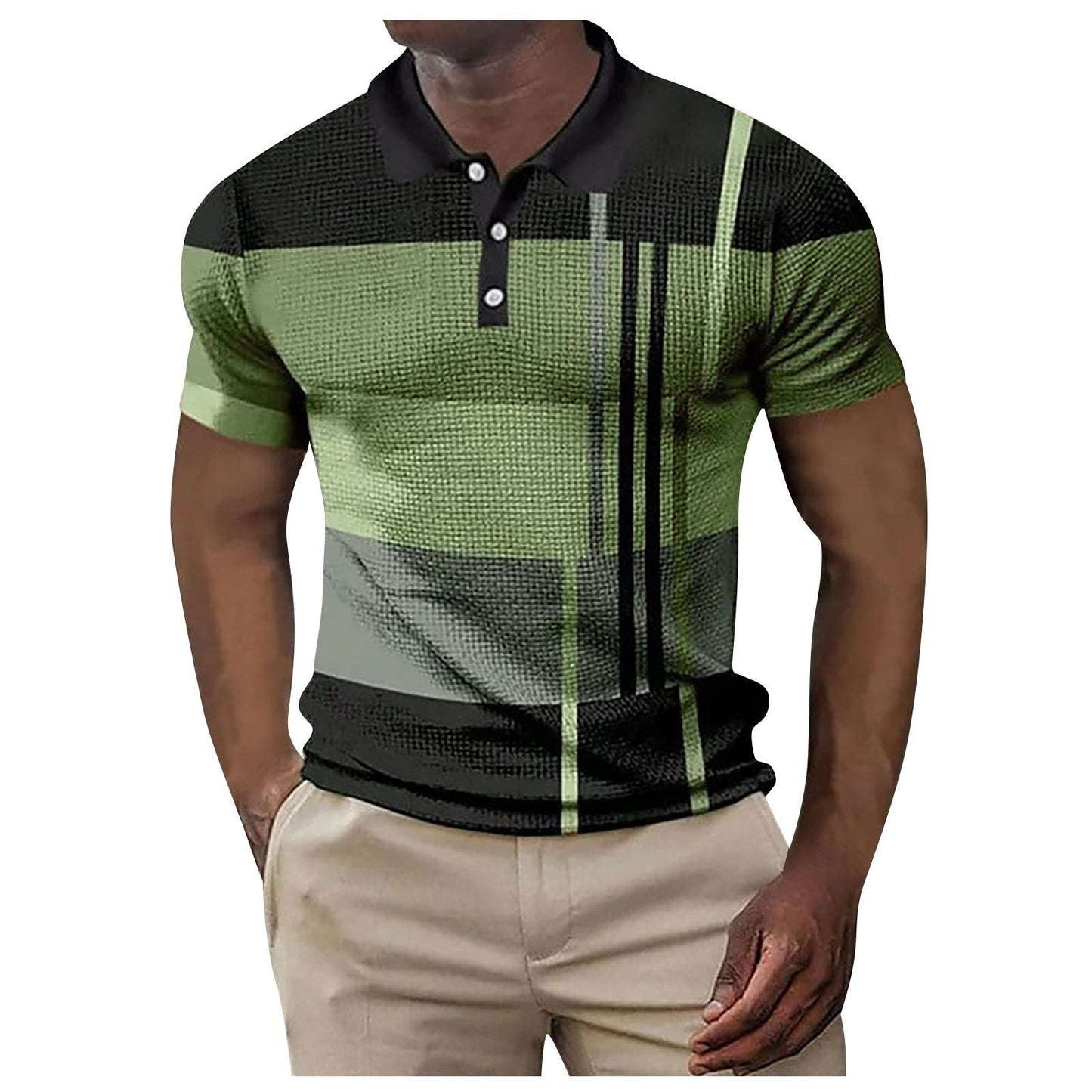 Herren Polohemd Kurzarm Modern Grafikmuster