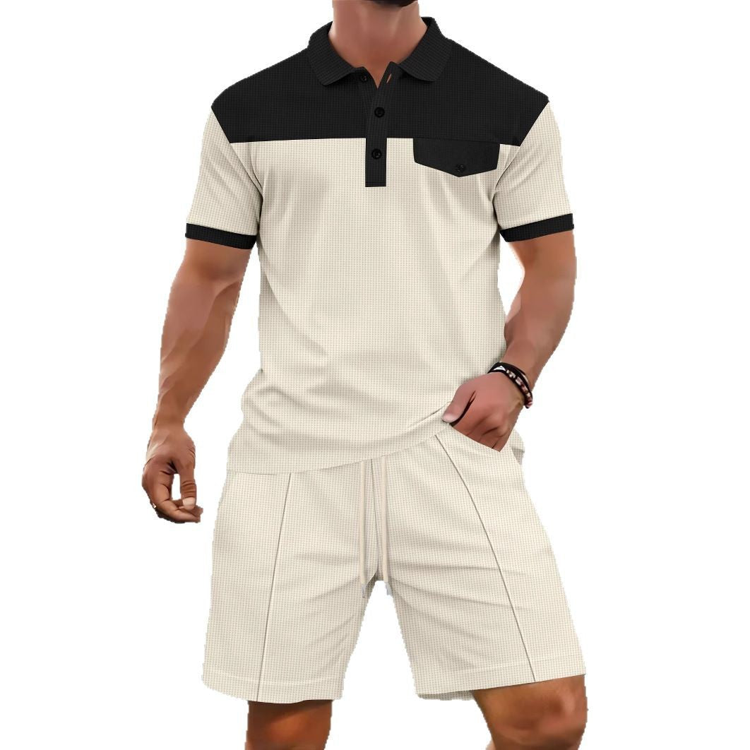 Herren Poloshirt Sportlich atmungsaktiv mit Shorts-Set