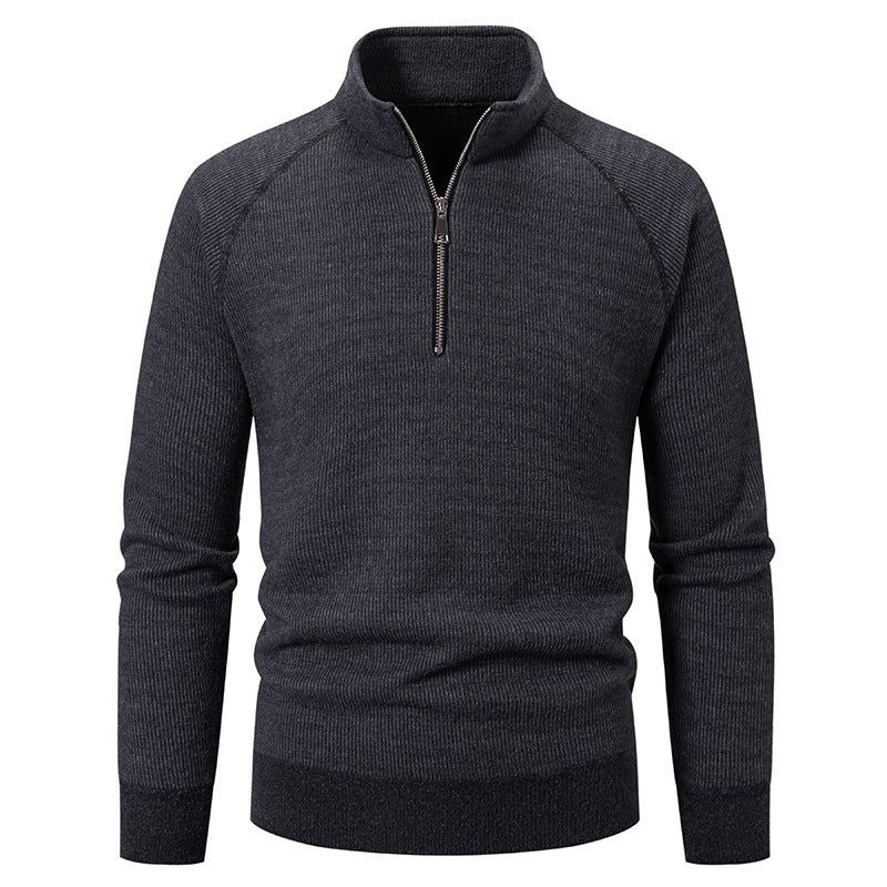 Herren Pulli Modern Raglan Ärmel Reißverschluss
