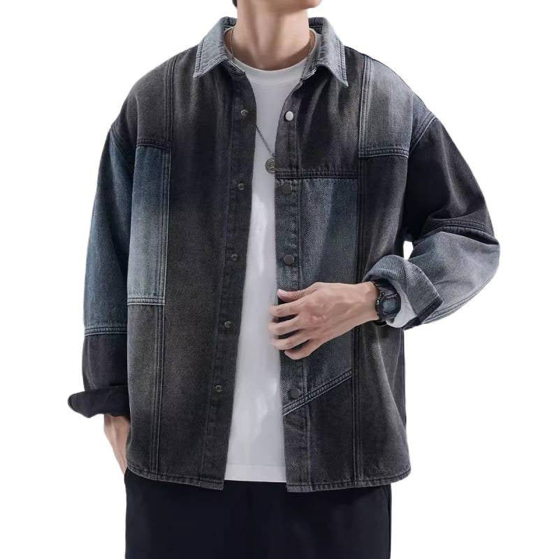 Herren Denim-Jacke Modern Lässig mit Farbeffekten