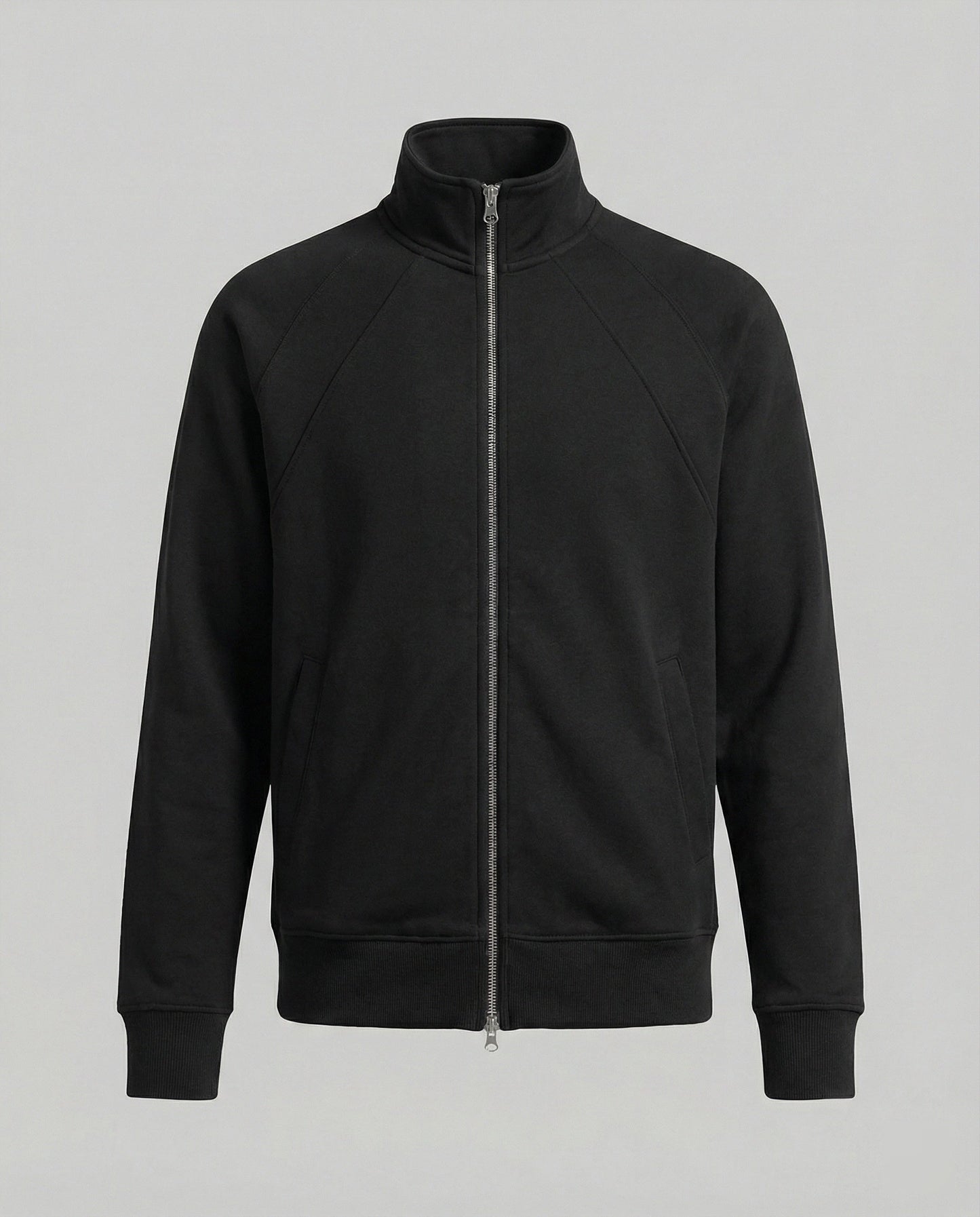 Herren Sweatjacke Stehkragen Raglan Ärmel Reißverschluss Modern