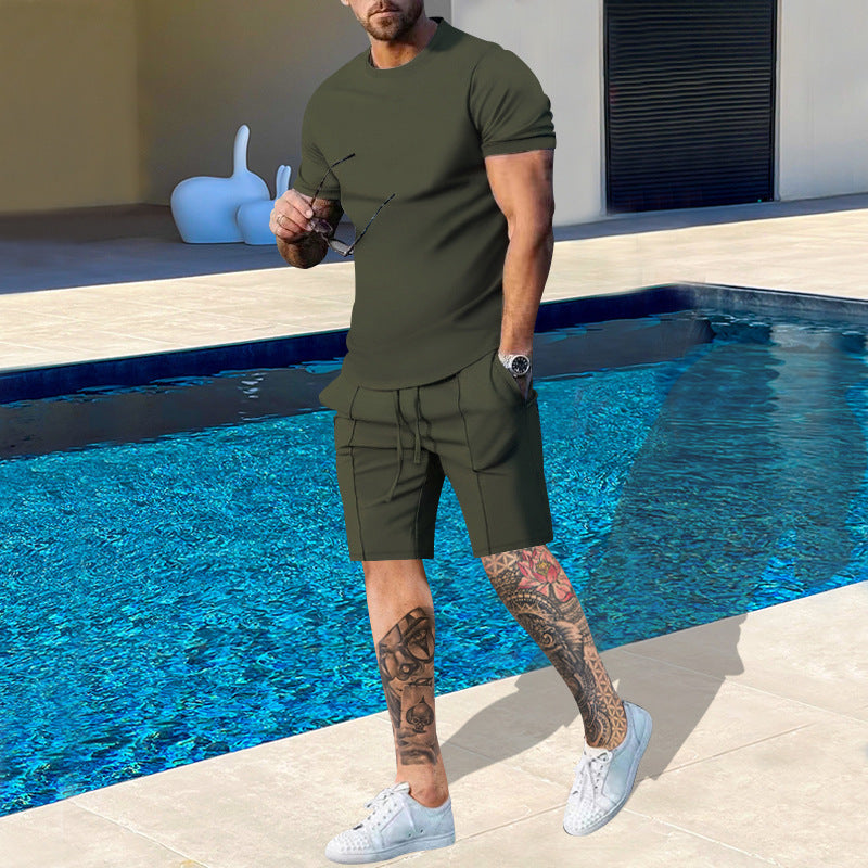 Herren Sport T-Shirt Kurzarm mit Jersey Shorts Comfort Fit