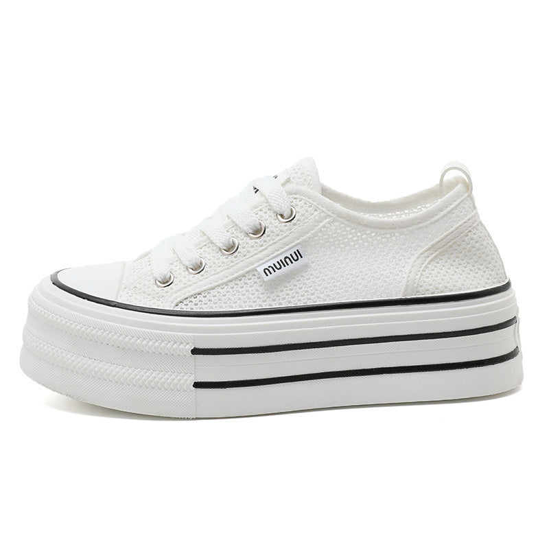 Damen Sneaker Plattform atmungsaktiv Mesh Modern