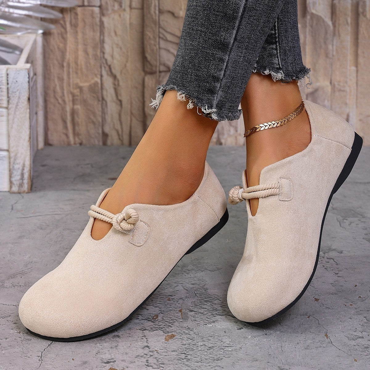 Damen Mokassinschuhe Bequem Schnürung Modern