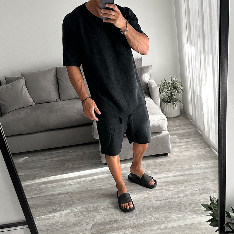 Herren Sportset Kurzarm T-Shirt und Shorts Atmungsaktiv