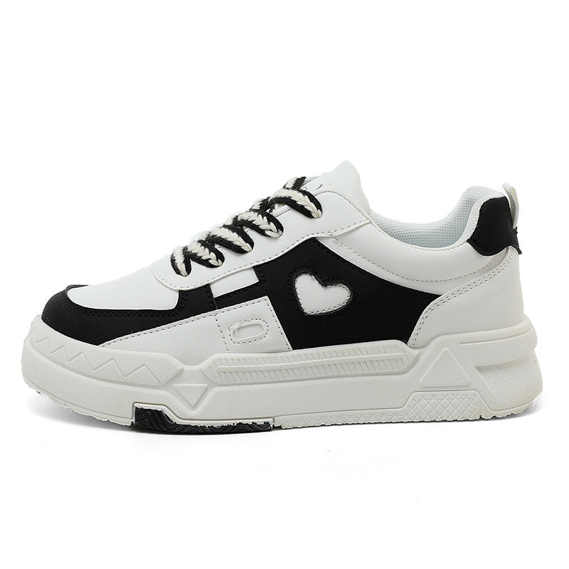 Damen Sneaker Chunky mit Herz Dekoration bequem