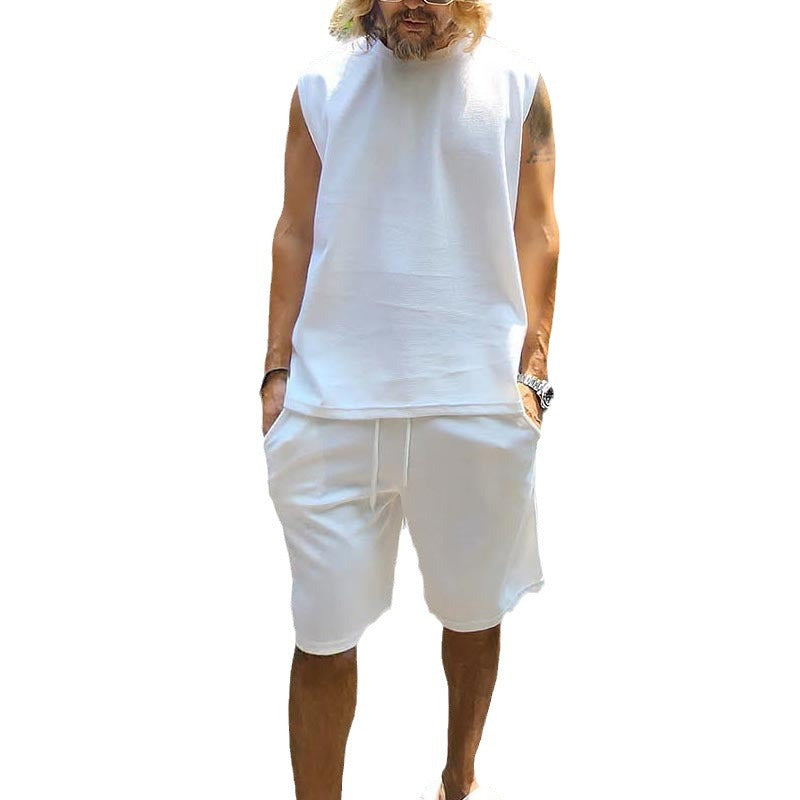 Herren Sweatshirt Kurzarm Set Sportlich Leicht Sommer