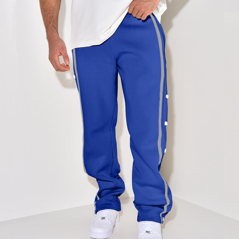 Herren Sweatpants Bequem Mit Druckknöpfen Seitenstreifen