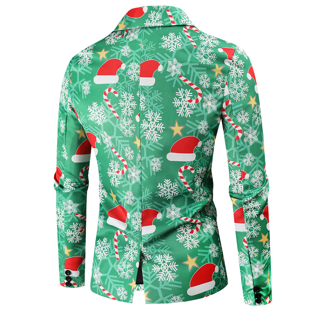 Herren Blazer Weihnachtlich Moderner Anzug Blazer