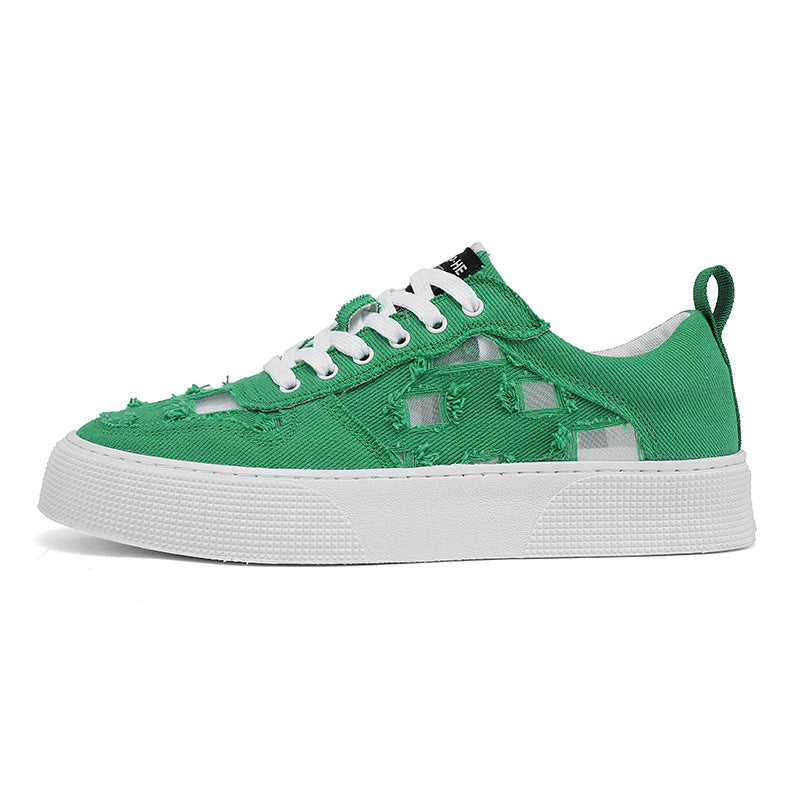 Damen Sneaker Sportlich Canvas Used Look Trendy
