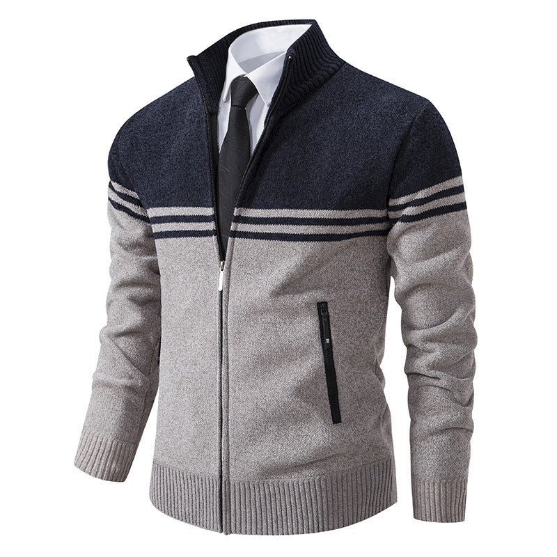 Herren Strickjacke Modisch Sportlich Reißverschluss