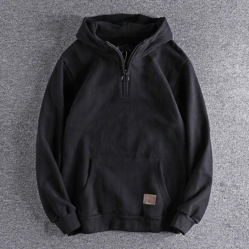 Herren Kapuzenpullover Halbzipp Gemütlich Modern