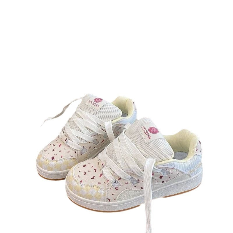 Damen Sneaker Sportlich Bunt Motivdruck