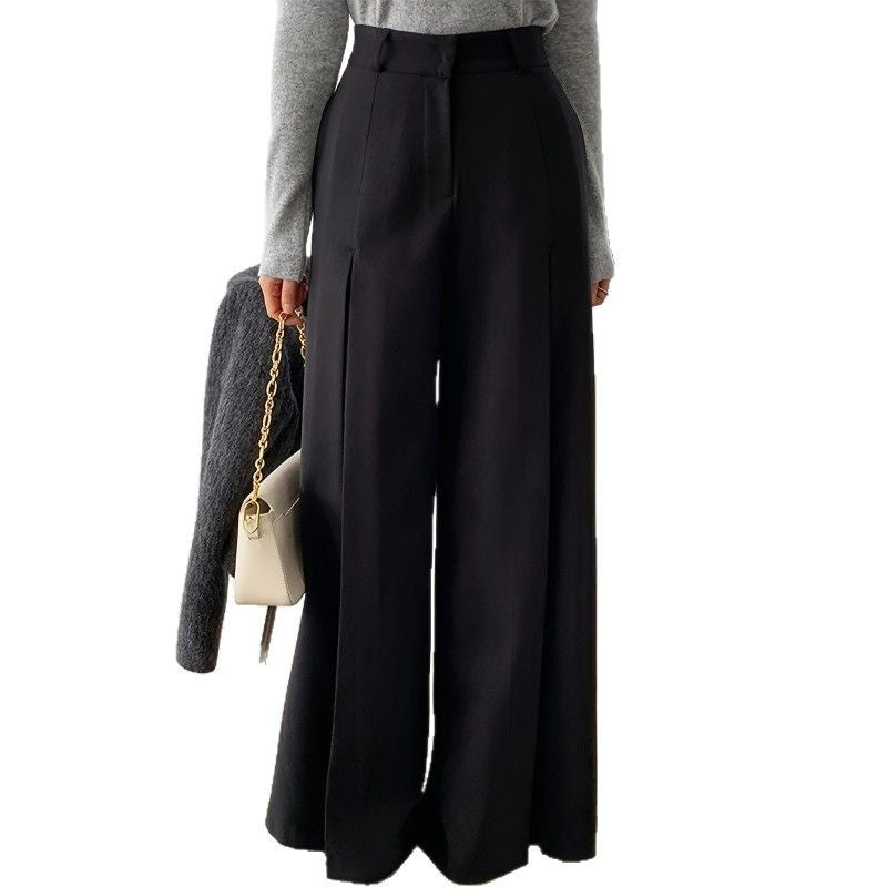 Elegante Damen Hose Weit Falten Hochwertig