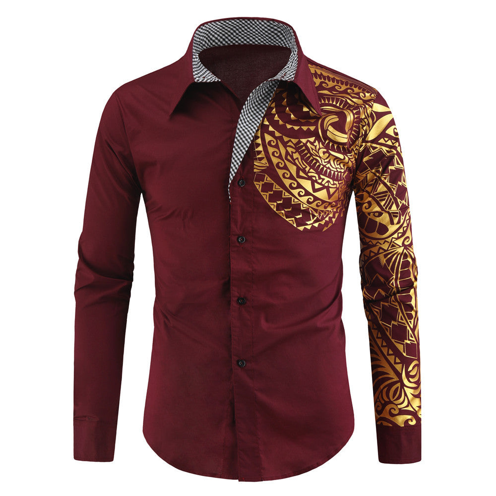 Herren Langarmhemd Modisch Floral Elegant