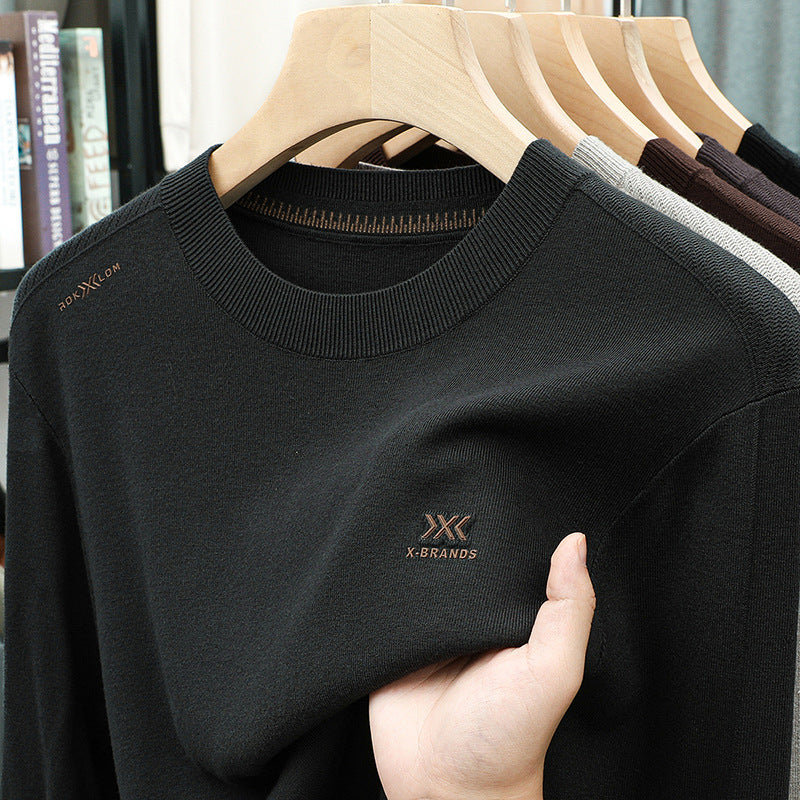 Herren Pullover Rundhals Baumwolle Modern