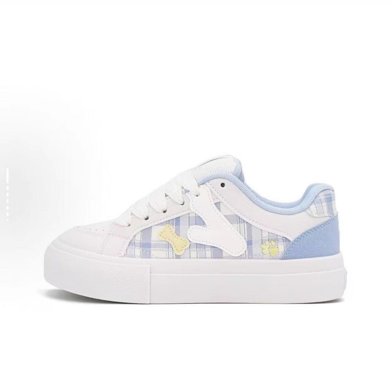 Damen Sneaker Bequem Chunky Karo Modisch
