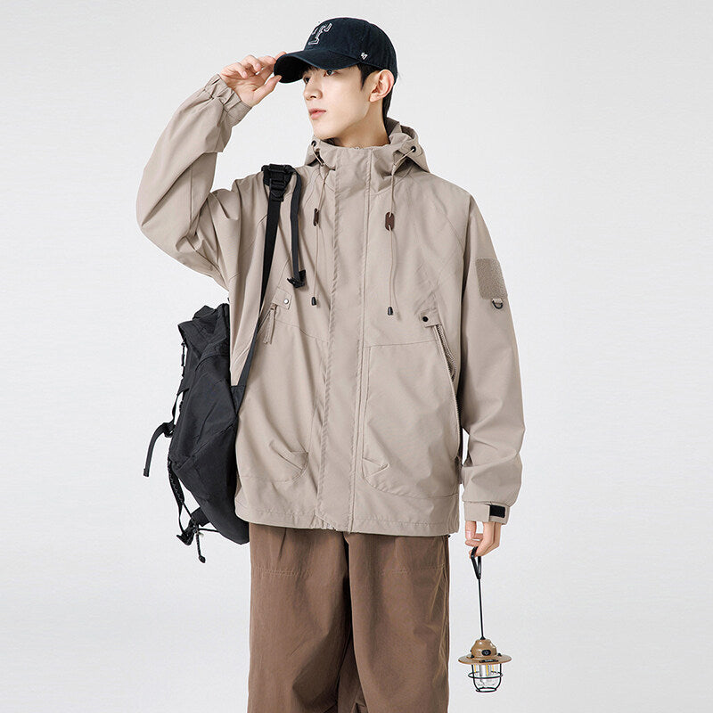 Herren Windbreaker Jacke Kapuzenjacke Wasserabweisend Funktionell