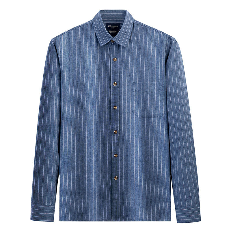 Herren Hemd Langarm Streifenmuster Elegant SlimFit