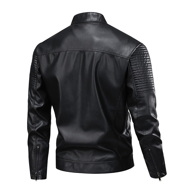 Leder Motorradjacke Herren Modern mit Nieten und Schutzpolster