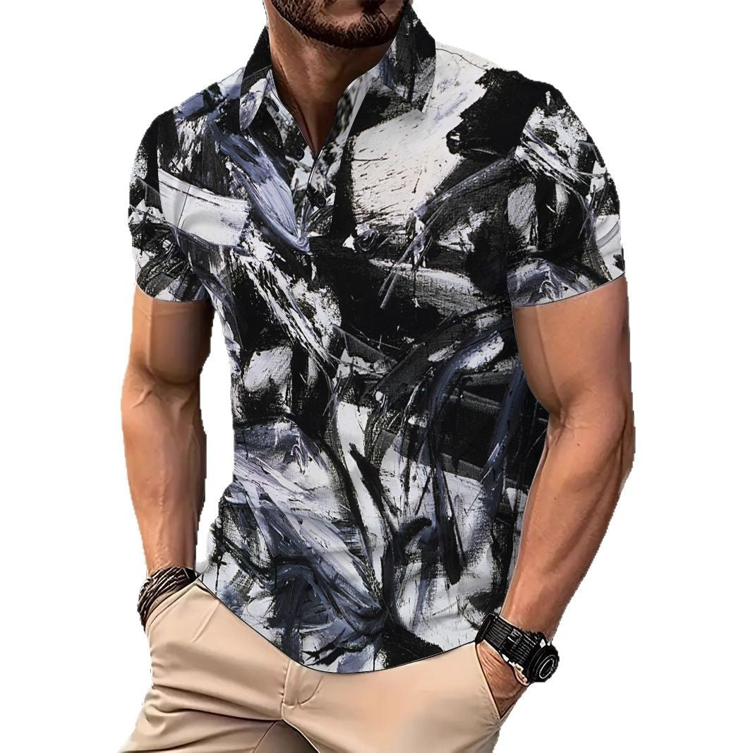 Herren Hemd Kurzarm Modern Farbenfroh Berlin Style